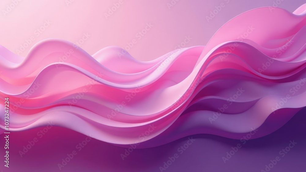 Poster elegant waves of pink and purple layers creating a serene abstract design
