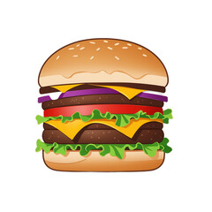 simple minimalist burger vector illustration isolated