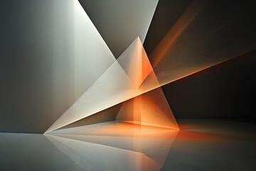 Simple geometric designs, soft transitions, refined light lines, dark backdrop.