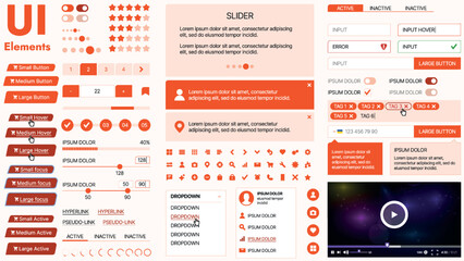 Modern UI kit featuring a collection of essential buttons, icons, and navigation elements for websites and mobile apps. Ideal for responsive design and dashboards.