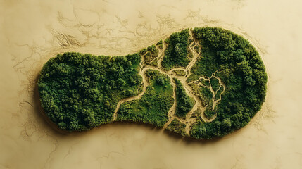 Fototapeta premium Earth Day with a green footprint above of the Earth