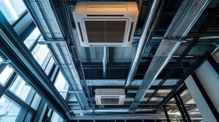 Obraz premium Air conditioner installed on the ceiling.