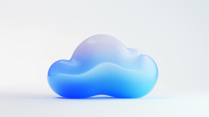 青いクラウドアイコンの3Dイラスト