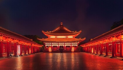 Fototapeta premium Lamps lighting the Jin De Yuan temple, Jakarta.