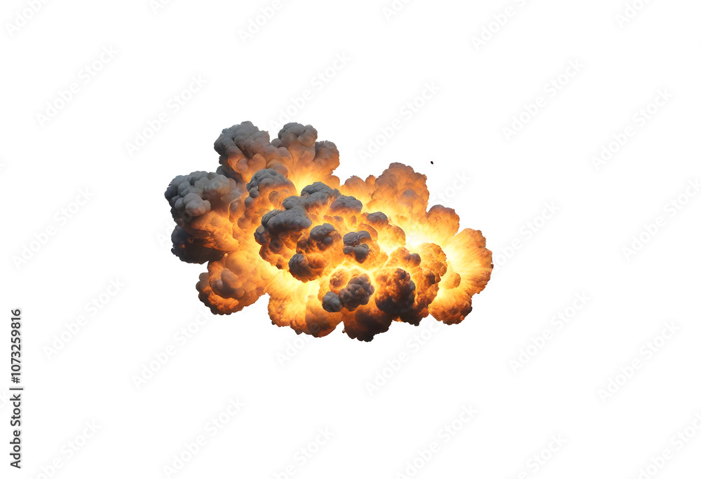 Wall mural fire explosion on a isolated background