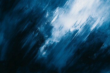 The image is a blue and white background with a lot of water droplets