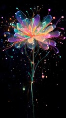 Illuminating Night Sky: Spectacular Fireworks Display with Vibrant Colors and Shimmering Sparks