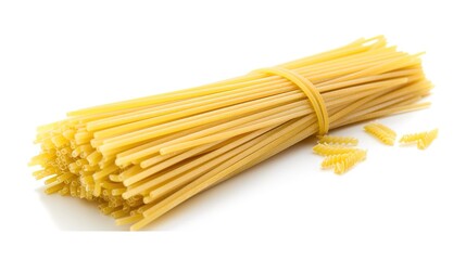 Italian Raw Pasta Ingredients on White Background - a delicious and inviting visual. The Italian raw pasta ingredients on the white background create a simple yet appetizing look. It gives the impress