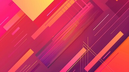 Abstract Geometric Background with Vivid Colors and Dynamic Lines