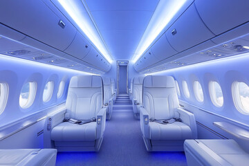 Obraz premium Elegant Business Class Cabin in Private Jet