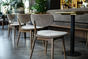 Row of Chairs Next to Table