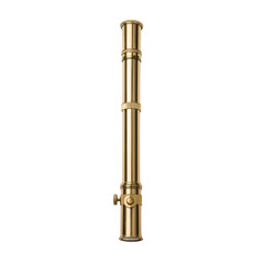 Vintage brass telescope on a white isolated background.