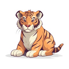 Obraz premium tiger cartoon isolated