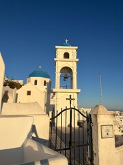 Greek blue and white church in Santorini