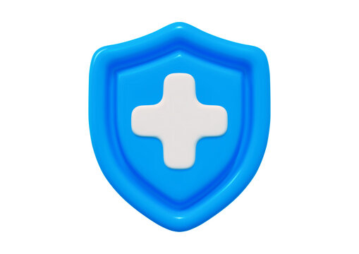 recommend clip art: 3d blue medical health protection shield with white cross. Stock vector illustration on isolated background.
                    