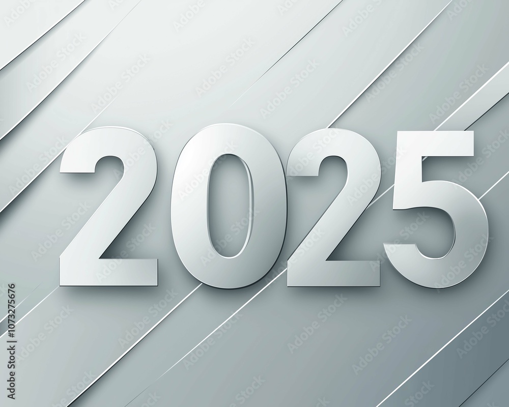 Poster abstract 2025 years concept with modern design elements, featuring textured layers and striking typo