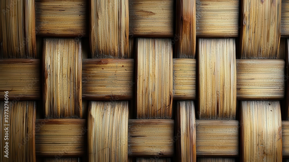Poster textured bamboo weaving background with detailed stripes and natural grain patterns suitable for var