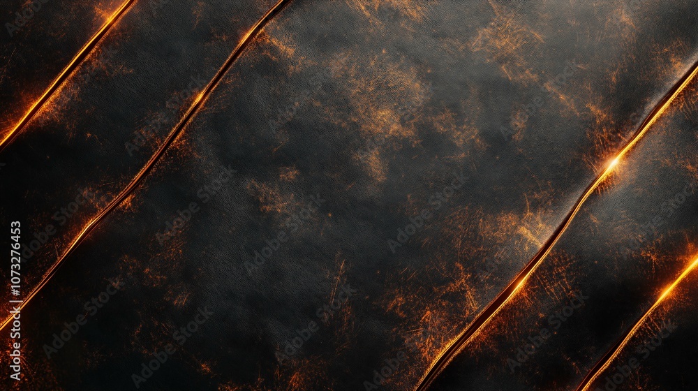 Aufkleber abstract background design featuring dark textures and glowing golden lines, perfect for creating a 