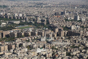 Damascus, Syria - June 1, 2023: Skyline of Damascus from Mount Qasioun  © Alex