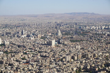 Damascus, Syria - June 1, 2023: Skyline of Damascus from Mount Qasioun
