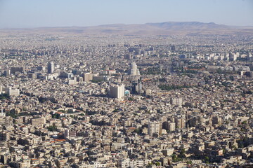 Damascus, Syria - June 1, 2023: Skyline of Damascus from Mount Qasioun
