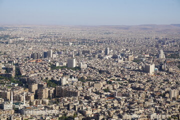 Damascus, Syria - June 1, 2023: Skyline of Damascus from Mount Qasioun  © Alex