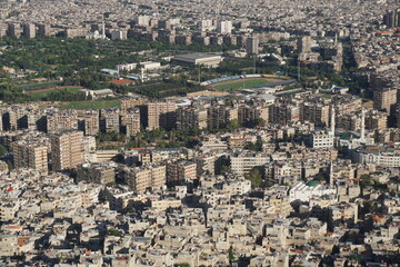 Damascus, Syria - June 1, 2023: Skyline of Damascus from Mount Qasioun
