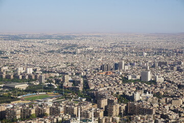 Damascus, Syria - June 1, 2023: Skyline of Damascus from Mount Qasioun
