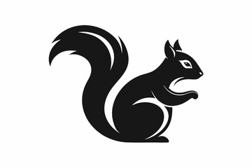 Minimalist Squirrel Silhouette Vector – Modern Animal Icon for Logos and Design. squirrel