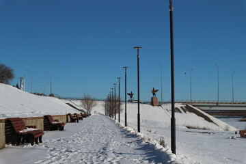 causeway in winter