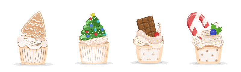 four Christmas pencakes