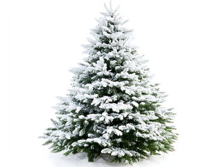 Fototapeta premium Photograph of a Christmas tree covered in snow