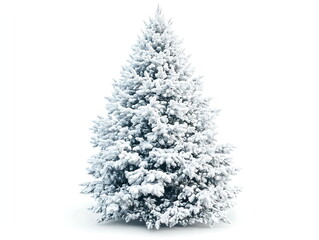 Photograph of a Christmas tree covered in snow
