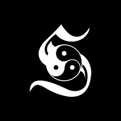 Logos are the letter S classic and yin yang. Outline and unique.