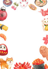 Hand-drawn Frame All you can eat at Japan