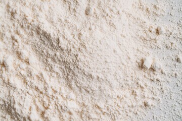 Close-Up Shot of a Flour Pile, Showcasing Smooth Powdered Surface and Fine Granularity. Suitable for Recipe Blogs, Food Illustrations, or Cooking Guides.