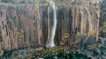 waterfall from cliffs