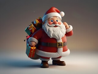 Obraz premium santa claus with christmas tree