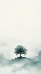 Digital art - Minimalistic drawing of a tree