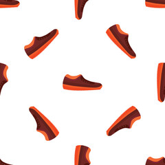 Seamless pattern with brown and orange sneakers, perfect for fashion and sportswear projects