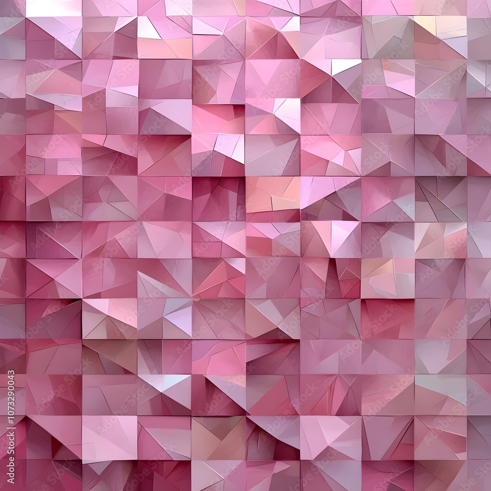Poster an abstract geometric pattern showcasing various shades of pink, creating a vibrant and modern feel.