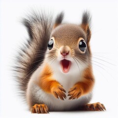 Obraz premium Erschrockenes Eichhörnchen