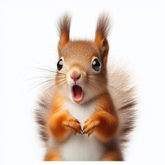 Obraz premium Erschrockenes Eichhörnchen