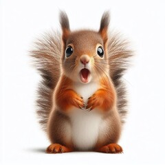 Obraz premium Erschrockenes Eichhörnchen