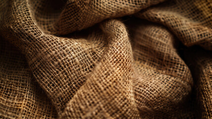 Natural Brown Jute Fabric Close-Up for Design Projects