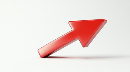 red arrow pointing downward, isolated on white, showing loss or decrease