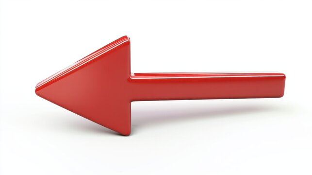 red arrow pointing downward, isolated on white, showing loss or decrease
