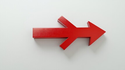 Obraz premium red arrow pointing left, isolated on white background, for reversing direction