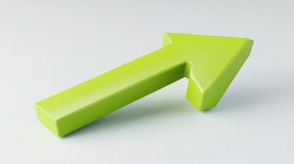 Green arrow pointing downwards, isolated on white, showing decline