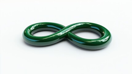 Naklejka premium Green arrow, isolated on white background, indicating renewal